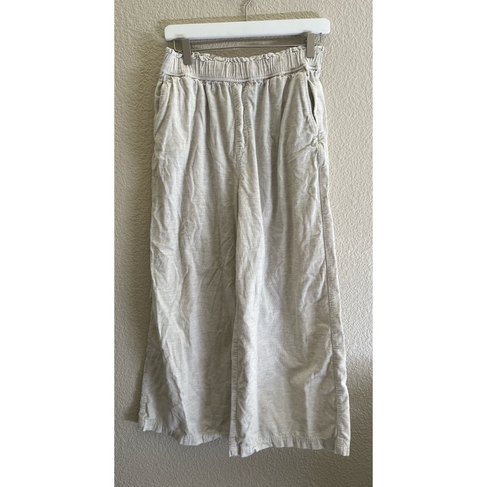 Madewell Oatmeal Corduroy Pull On Wide Leg Pants Women’s Size Small